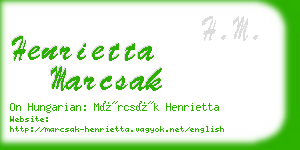 henrietta marcsak business card